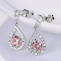 Super svijetle ružičaste dijamantne šuplje naušnice u obliku kapi ženske visokokvalitetne male temperamentne mrežaste crvene naušnice