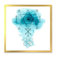 Dizajnerski print Sveta geometrija i simbol alkemije u boemskom i eklektičnom okviru
