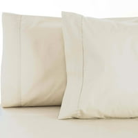 Komplet jastučnica od pamučne mješavine u punoj boji s izvrsnim brojem niti, standard, boja bjelokosti