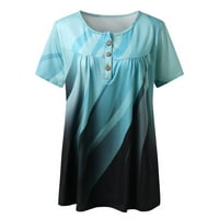 Ženske majice kratkih rukava, Ležerne Ženske košulje s Peplumom u obliku slova A, ljetna plava 3 inča