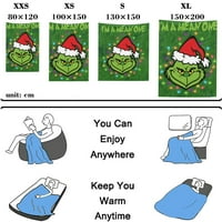Božićna deka Dr. Seussa Grincha Ultra mekana karirana deka topla flanelska deka ugodna deka za bacanje mekana pahuljasta Plišana