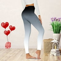 Ženske hlače s gradijentnim printom ljetne tajice joga hlače ravne uske hlače elastične hlače do gležnja visokog struka sive;