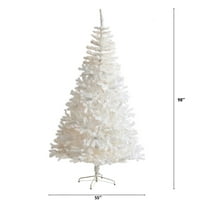 Gotovo prirodno svečano umjetno cvjetno božićno drvce od bijelog bora, s fleksibilnim granama 8'