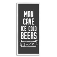 Stupell Industries Man Cave Ice Cold Beers Retro Sign, 30, dizajn Natalie Carpentieri