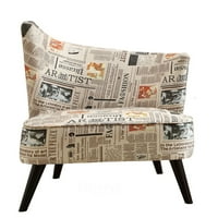 Armen živi elegantni naglasak stolica s leđima, desna strana, novinska tkanina