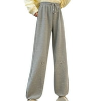 ženske jesensko-zimske sportske hlače s visokim strukom i široke hlače Ženske hlače za casual rad
