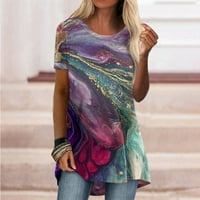Ženske majice s kratkim rukavima s grafičkim printom Ženska majica s okruglim vratom hit prodaja ljetne bluze u ljubičastoj boji