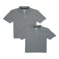 Wonder Nation Boys School Uniforma Pique Polo majice s kratkim rukavima, 2-pak, veličine 4- & Husky