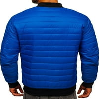 Muška zimska donja jakna u boji, jednobojna, s uspravnim ovratnikom, Dugim rukavima, gornja odjeća s patentnim zatvaračem s džepovima