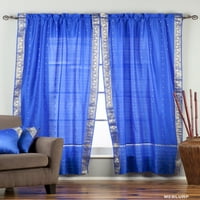 Obložena-šarmantna plava zavjesa od prozirnog Saree -60 vata 108 L-par