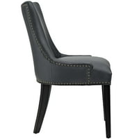 Stolica za blagovanje u koži u crnoj boji