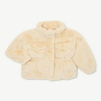 Scoop Girls Fau Fur jakna s cinčanim strukom, veličine 4-12