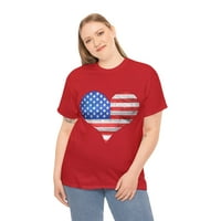 Majica s uzorkom američke zastave u obliku srca