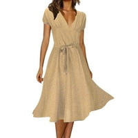 Ženska haljina s polka točkicama s čipkastim printom kratkih rukava, izrez u obliku slova E, Ženska odjeća proljetno-ljetna gornja