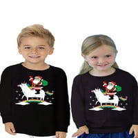 Nespretni stilovi, ružna božićna košulja dugih rukava za dječake i djevojčice, božićna košulja s uzorkom mačke Djeda Mraza za malu