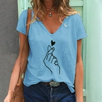Ženska ležerna modna ljetna majica s izrezom i printom u obliku slova U, majice kratkih rukava, majica za plivanje, kompresijska