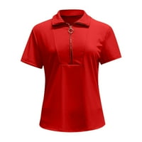 Ženske majice s bluzom ženske Ležerne ljetne košulje u obliku slova u u obliku slova u s kratkim rukavima crvene 2 inča