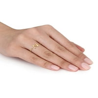 Otvoreni prsten od 10k žutog zlata od žutog zlata s dijamantnim naglaskom