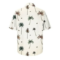 Košulje velike i visoke veličine za muškarce ležerna Moda odbijeni ovratnik Havajski print Kratki rukav s džepovima kardigan košulja