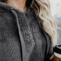 Chama Womens Plus Sherpa pulover casual labave dukserice zamrznute kapuljače s džepovima