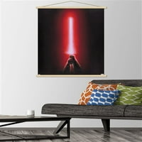 Ratovi zvijezda: originalna trilogija - zidni plakat s crvenim svjetlosnim mačem u drvenom magnetskom okviru, 22.37534
