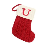 Božićne čarape za ukrašavanje čarapa s tiskanim slovima vuneni privjesak Poklon vrećica za poklon vrećica