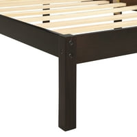 Aukfa blizanačka veličina platforma okvir kreveta za spavaću sobu s uzglavljem i drvama s nosačem, espresso boja