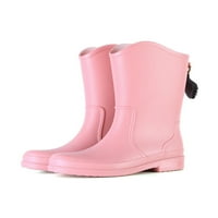 Visoke vodootporne čizme za žene, vodootporne vrtne cipele, radne čizme protiv klizanja, srednja cijev, ružičasta 7,5