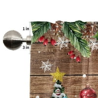 1 božićna kratka ploča s džepom za šipku, zavjesa za zamračivanje, moderne božićne kuhinjske zavjese, ploče za uređenje spavaće sobe,